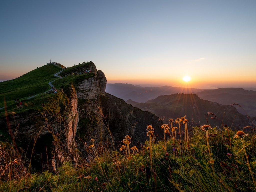 Sonnenuntergang am Diedamskopf in Au Schoppernau