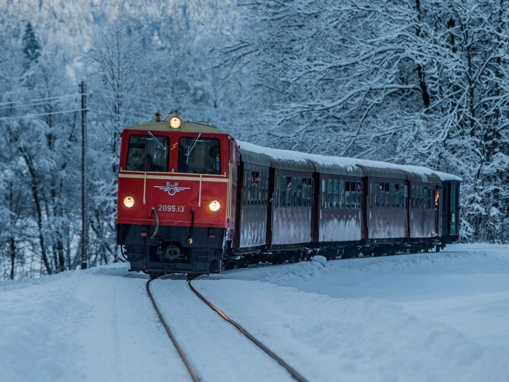 Wälderbähnle im Winter im Bregenzerwald