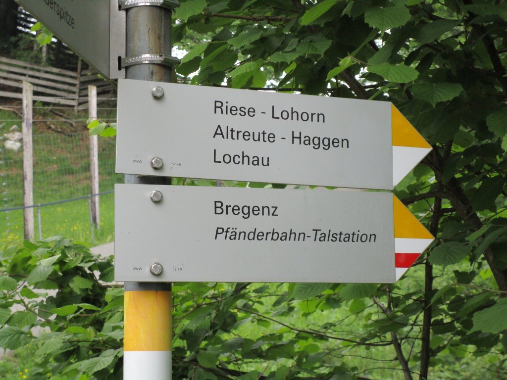 Am unteren Ende des Wildparks die Abzweigung zur Talstation